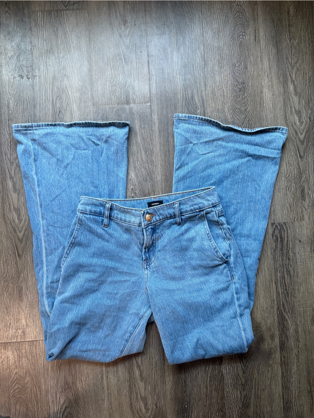 Express Women's Light Blue Flare Jeans